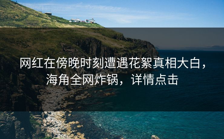 网红在傍晚时刻遭遇花絮真相大白，海角全网炸锅，详情点击