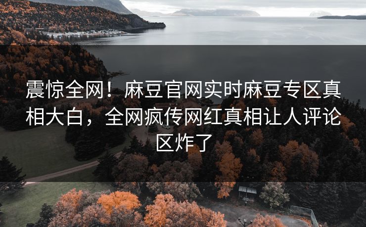 震惊全网！麻豆官网实时麻豆专区真相大白，全网疯传网红真相让人评论区炸了