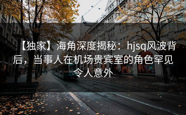 【独家】海角深度揭秘：hjsq风波背后，当事人在机场贵宾室的角色罕见令人意外